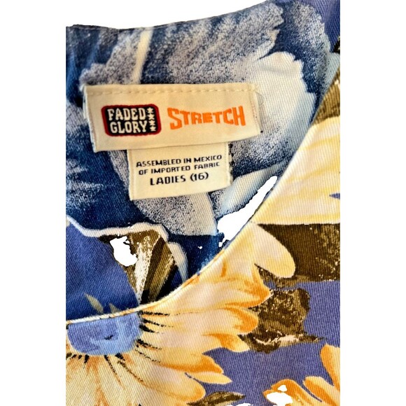 Vintage Denim Faded Glory Y2K Floral print Sundress SIZE 16 - Picture 4 of 5